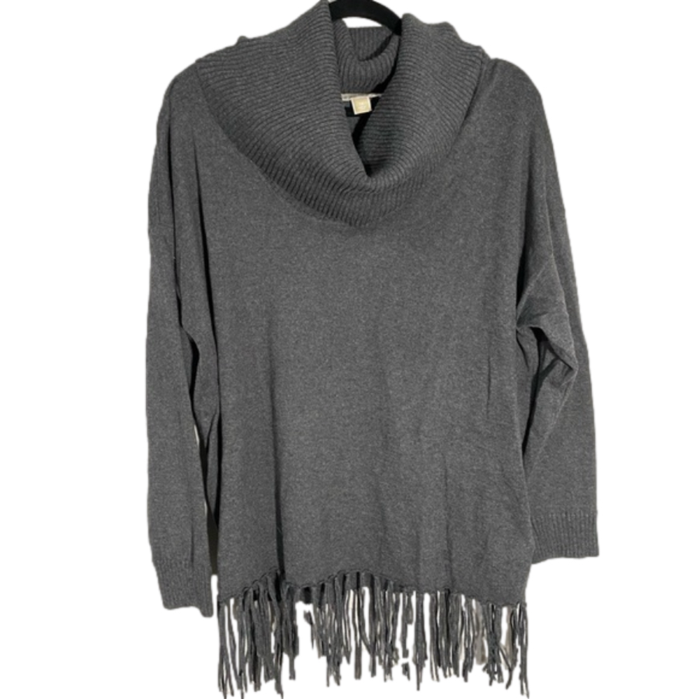 MICHAEL KORS fringe cowl neck sweater